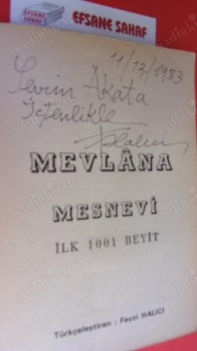 MEVLANA MESNEVİ - İLK 1001 BEYİT ** CİLT - 1 -İMZALI **