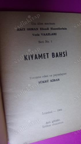 KIYAMET BAHSİ