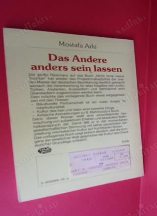 DAS ANDERE ANDERS SEİN IASSEN ( Diğerinin farklı olmasına izin verin. İki kültürlü ortaklık. )
