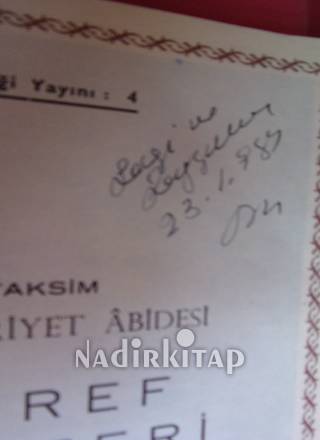 TAKSİM CUMHURİYET ABİDESİ ŞEREF DEFTERİ- 50 YIL.. 1923-1973.. İMZALI..