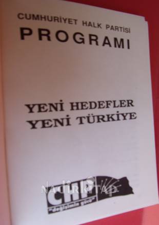 CUMHURİYET HALK PARTİSİ PROGRAMI - YENİ HEDEFLER YENİ TÜRKİYE