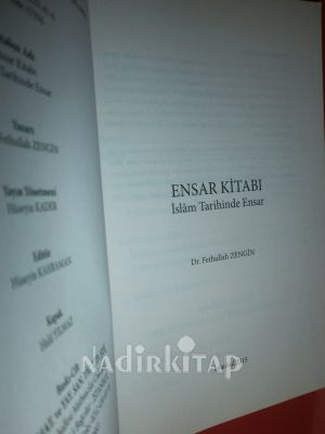 ENSAR KİTABI .İSLAM TARİHİNDE ENSAR