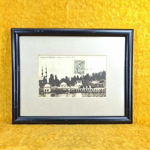 ÇERÇEVELİ OSMANLI DÖNEMİ EYÜP HALİÇ KARTPOSTAL ,  SELMAN MOUHTAR 14, Missirli Oglou KADI-KEUY - CONSTANTINOPLE MÜHÜRLÜ