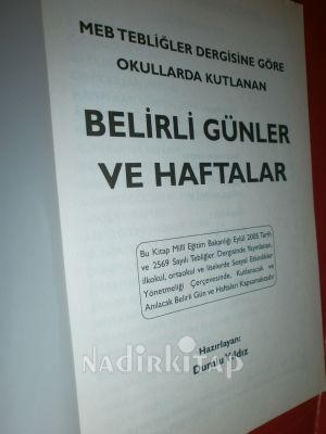 BELİRLİ GÜNLER VE HAFTALAR