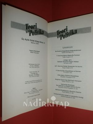 TEORİ ve POLİTİKA ..46- POST-DEVRİMCİLİK DÖNEMİ TÜRKİYE DEVRİMCİ HAREKETİNİN GERİ DÜŞÜŞÜ )
