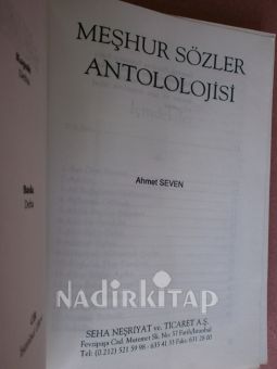 MEŞHUR SÖZLER ANTOLOJİSİ
