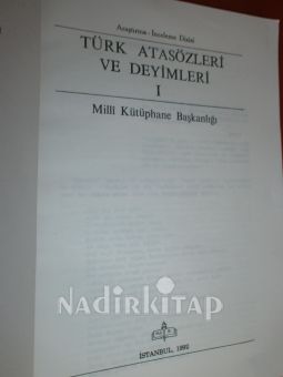 TÜRK ATASÖZLERİ VE DEYİMLERİ - 1