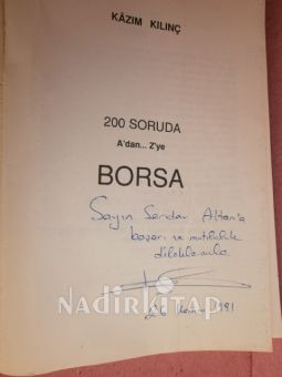 200 SORUDA A'DAN Z'YE BORSA** İMZALI** BİRİNCİ BASIM**