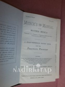 MERCK'S 1899 MANUAL ( TIBBİ MADDELER KLAVUZU)