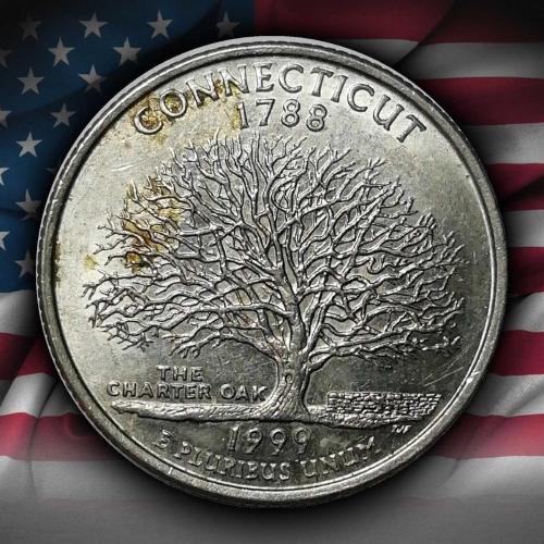 ABD 1999 YILI ¼ Dolar Connecticut ÇİLALTI