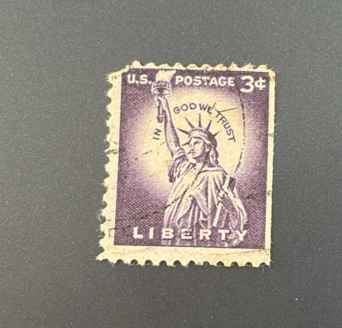 Amerika Birleşik Devletleri Pulu - Unıted States Stamp - Postadan Geçmiş Pul Filateli - DAMGALI - ÖZGÜRLÜK ANITI TEMALI PUL, 3 PARA - YABANCI PULLAR -NOSTALJİK DOĞUM GÜNÜ HEDİYESİ