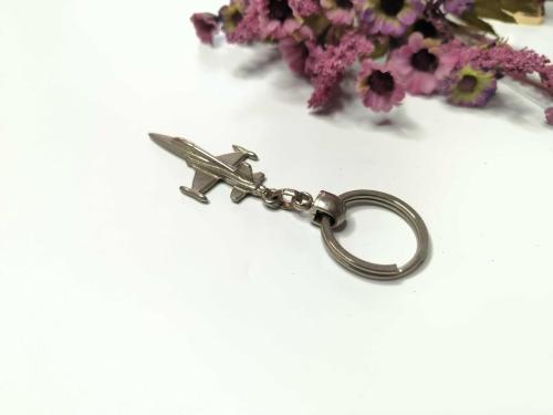 Savaş Uçağı Gümüş Renkli Metal Anahtarlık