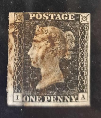 LOT.1 » İngiltere 1840 Kralice Victoria the peny black dünyanın ilk pulu orijinal Malta haçı kırmızı damgalı- çok nadir