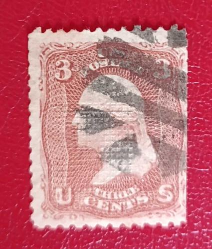 LOT.7 » ABD 1867_ damgalı büyük ızgara _ nadir pul