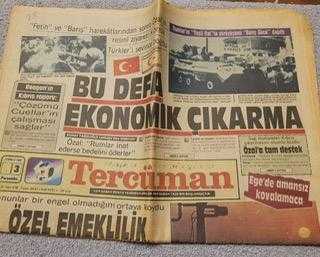 1986 YILINA AİT TERCÜMAN GAZETESİ. KOLEKSİYONLUK.