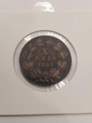 1885 Portekiz 10 Reis Kapasında