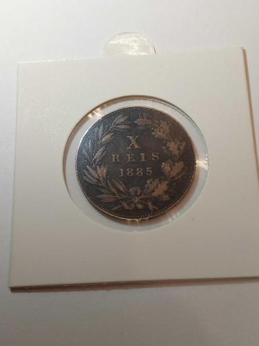 1885 Portekiz 10 Reis Kapasında