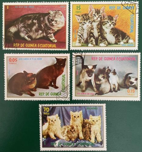 KEDİLER   TEMA.EKV.GİNESİ  5 PUL İGD DAMGALI