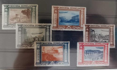LOT.10 » İtalya 1933 Zeplin Serisi _ Damgasız tam seri cok nadir katalog 10000 tl