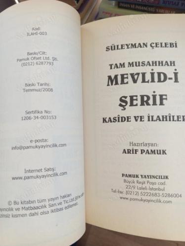 TAM MUSAHHAH MEVLİD-İ ŞERİF Kaside ve İlahiler
