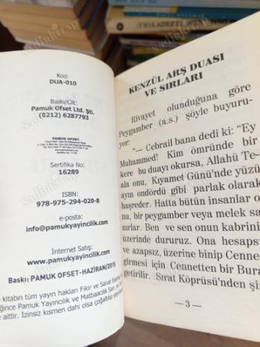 KENZÜL ARŞ DUASI DUASI VE SIRLARI (CEP BOY)