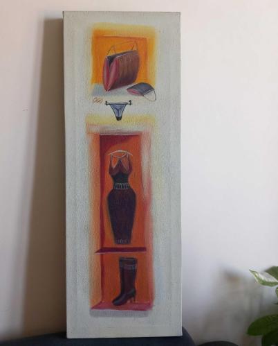 İMZASIZ YAĞLIBOYA TABLO TUVAL ÜZERİNE RESMEDİLMİŞTİR ÖLÇÜ M: 25 X 70 CM. KONDİSYON YÜKSEK