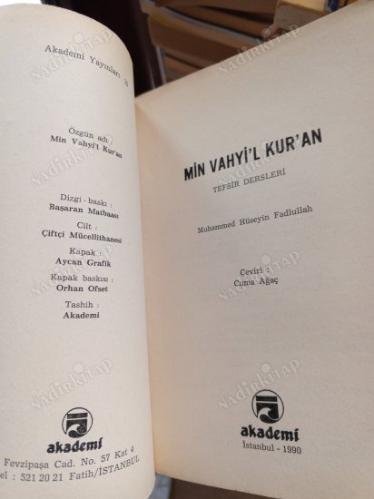 Min Vahyi'l Kur'an Tefsir Dersleri - 3