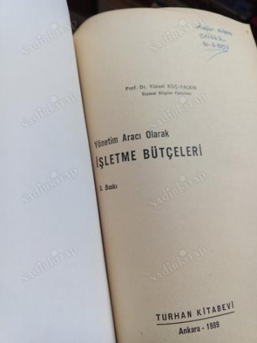 YÖNETİM ARACI OLARAK İŞLETME BÜTÇELERİ