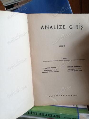 ANALİZE GİRİŞ cilt 1-2 2 cilt takım