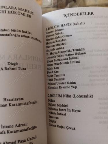 KADINLARA MAHSUS FIKHİ HÜKÜMLER