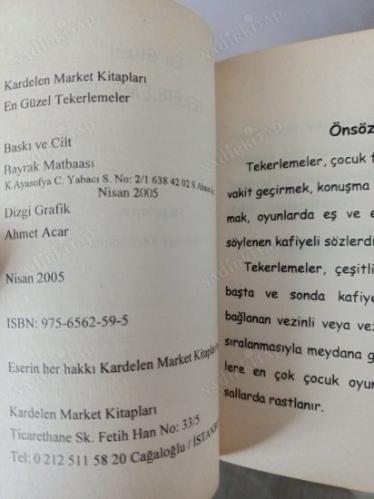 En Güzel Tekerlemeler