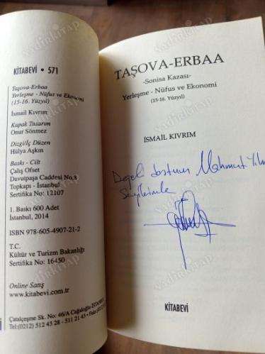 TAŞOVA-ERBAA(YERLEŞME- NÜFUS VE EKONOMİ) İMZALI İTHAFLI