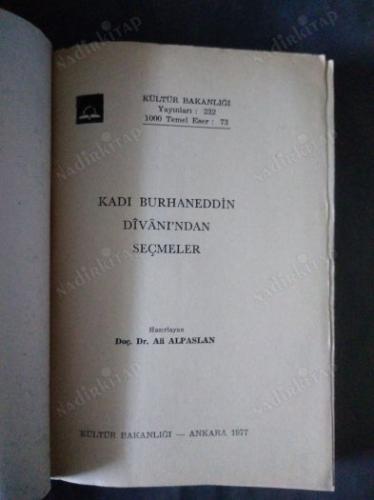 KADI BURHANEDDİN DİVANINDAN SEÇMELER