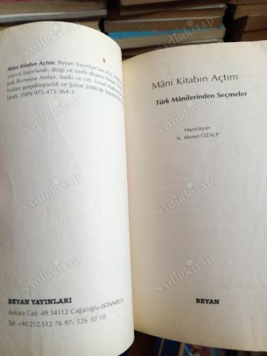 MANİ KİTABINI AÇTIM (TÜRK MANİLERİNDEN SEÇMELER)
