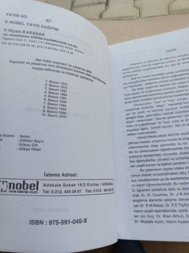 ARAŞTIRMALARDA RAPOR HAZIRLAMA