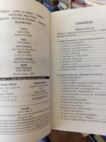 Lehçe-Türkçe, Türkçe-Lehçe Konuşma Kılavuzu Sözlük İlaveli