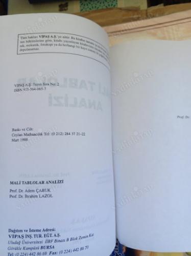 MALİ TABLOLAR ANALİZİ