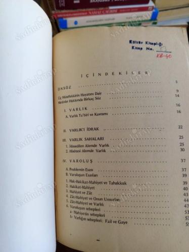 ÜÇ TÜRK - İSLAM MÜTEFEKKİRİ İBN SİNA - FAHREDDİN RÂZİ NASİREDDİN TÛSİ DÜŞÜNCESİNDE VAROLUŞ