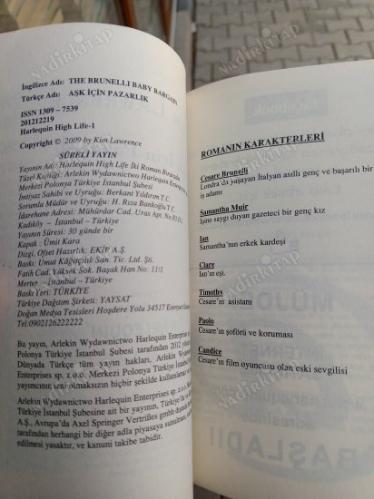 HARLEQUIN HIGH LIFE- AŞK İÇİN PAZARLIK & AŞK KOKUSU- İKİ ROMAN BİR ARADA