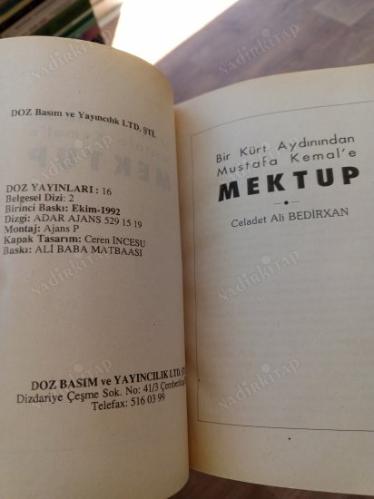 Bir Kürt aydınından Mustafa Kemal'e mektûb