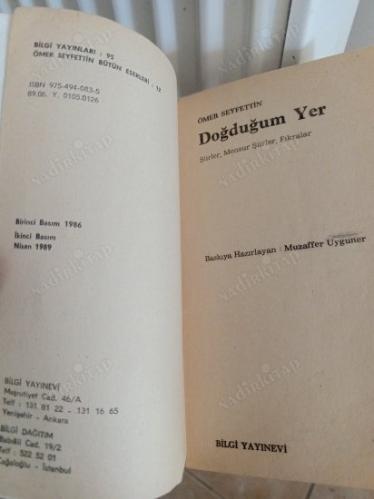 Ömer Seyfettin Bütün Eserleri 12 DOĞDUĞUM YER Şiirler,Mensur Şiirler,Fıkralar