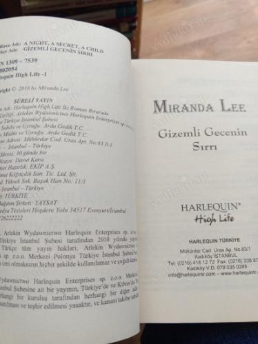 HERLEQUİN / HİGH LİFE SERİSİ NO: 15 / GİZEMLİ GECENİN SIRRI - MASAL DİYARI (2 ROMAN TEK KİTAPTA)