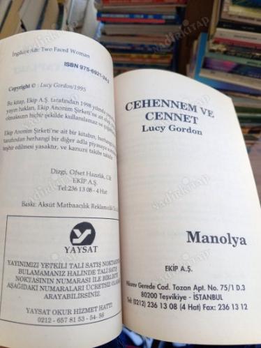 HARLEQUIN MANOLYA KIRMIZI DİZİ İKİ ROMAN BİR ARADA CEHENNEM VE CENNET-SU KATILMAMIŞ KOVBOY