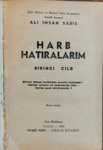 Harb Hatıralarım 1-2-5 cildler (Takım)