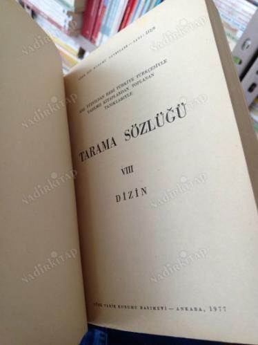 Tarama Sözlüğü VIII (8) - Dizin