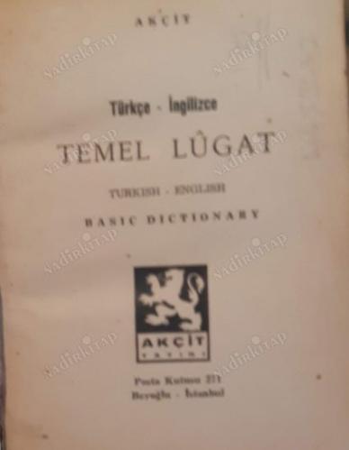 Akçit Türkçe İngilizce Temel Lügat