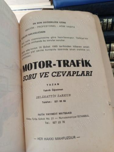 1985 EN SON ŞEKLE GÖRE TRAFİK MOTOR SORU VE CEVAPLARI