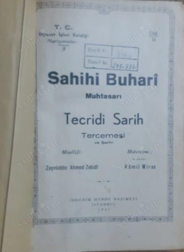Sahih-i Buharî Muhtasarı Tecridi Sarih Tercemesi ve Şerhi Cild 11