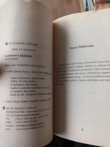 Algernon'a Çiçekler 1. Baskı