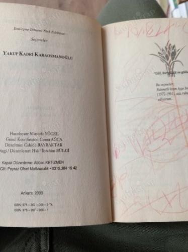 YENİLEŞME DÖNEMİ TÜRK EDEBİYATI SEÇMELER YAKUP KADRİ KARAOSMANOĞLU - Cilt 1